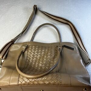 Ashwood Woven Leather Satchel Crossbody Bag Tan Brown‎ Designer Handbag